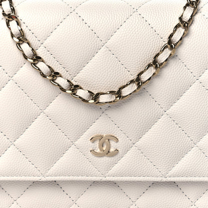 Chanel Caviar Quilted Wallet On Chain WOC White 8 of 11