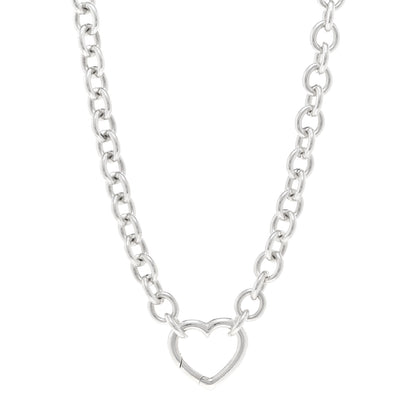 Tiffany Sterling Silver Heart Clasp Choker Necklace 1 of 4