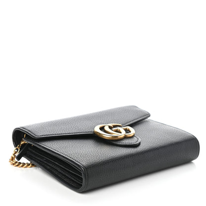 Gucci Calfskin GG Marmont Chain Wallet Black 4 of 10