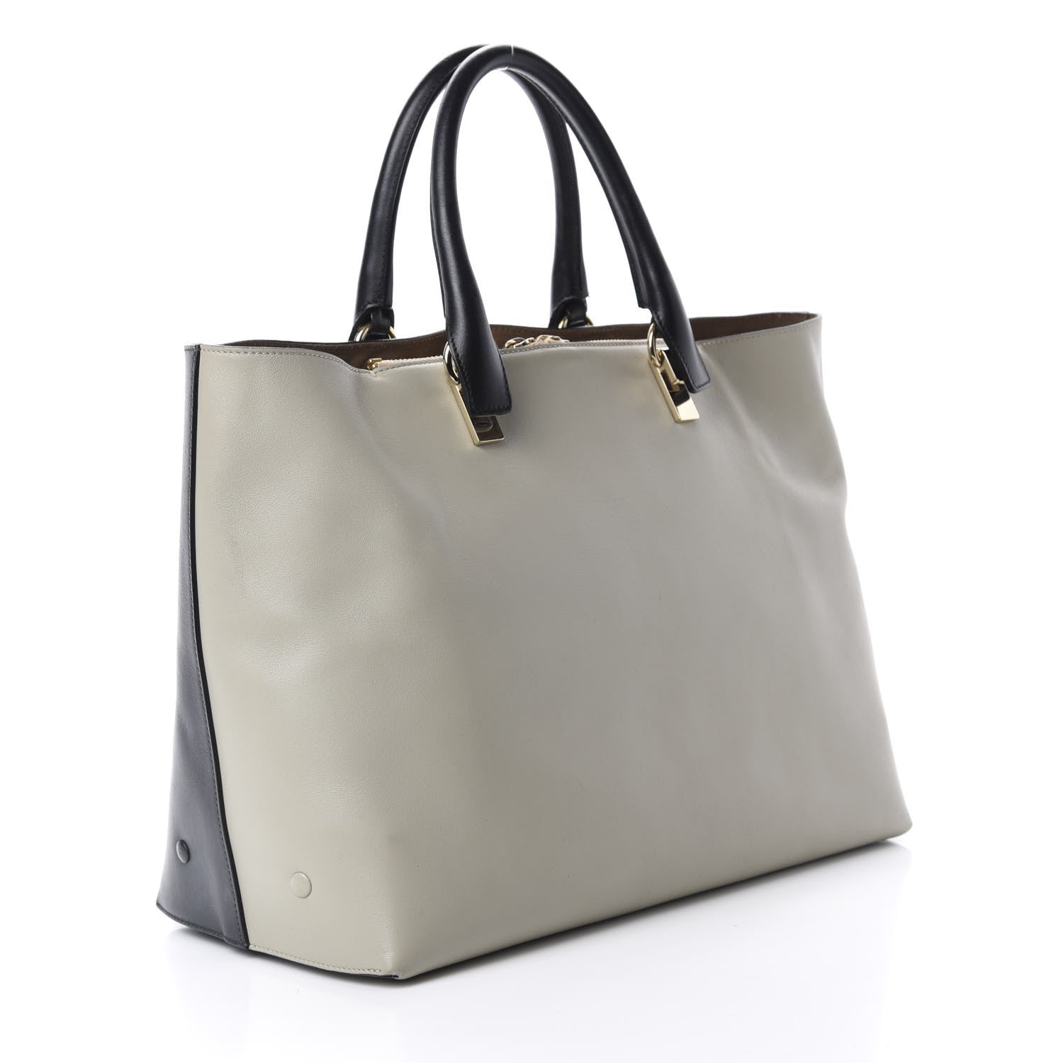Chloe Smooth Calfskin Medium Baylee Two Tone Tote Marshmallow Grey Black 3 of 10