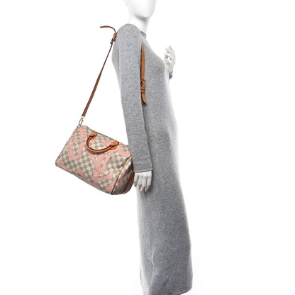 Louis Vuitton Damier Azur Tahitienne Speedy Bandouliere 30 Rose Ballerine 2 of 16