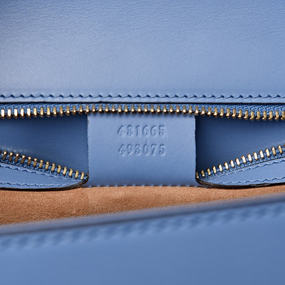 Gucci Calfskin Embroidered Medium Sylvie Top Handle Bag Clear Sky Blue 7 of 12