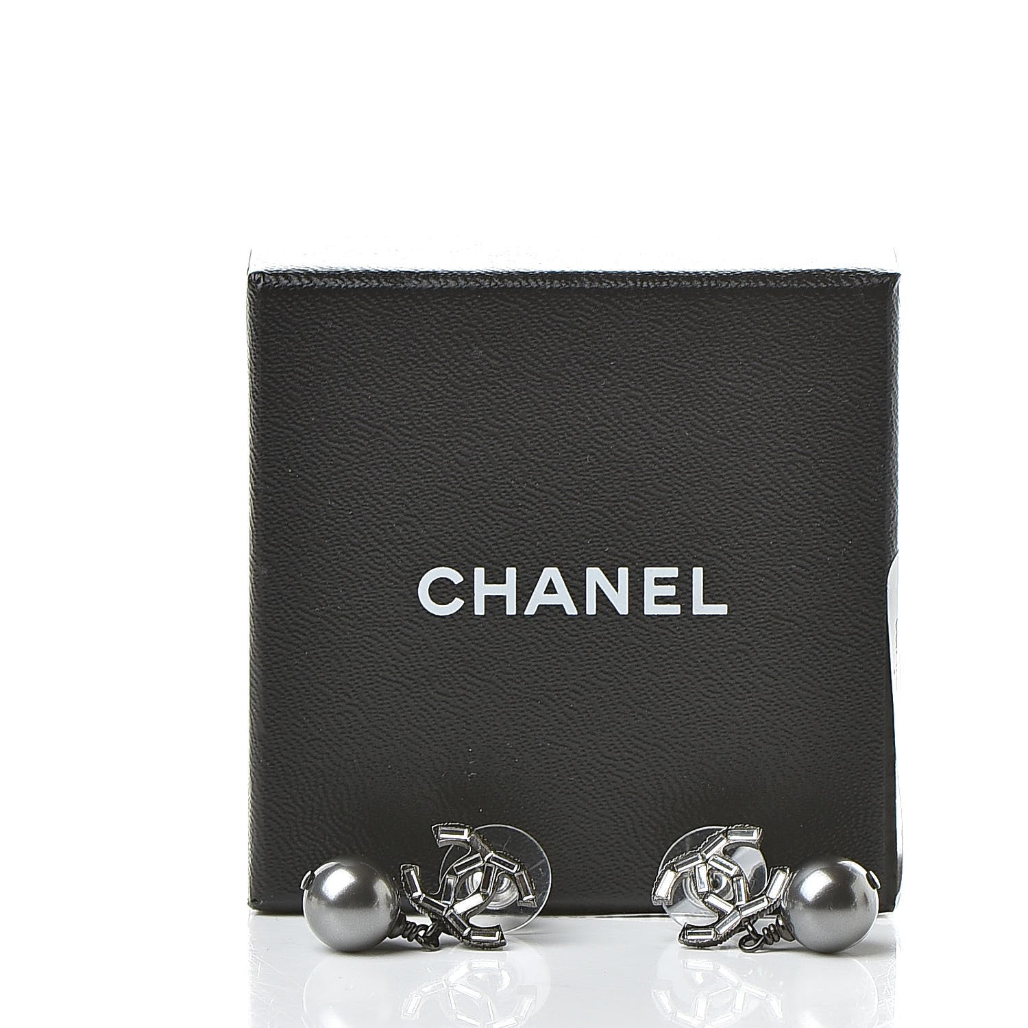 Chanel Ruthenium Baguette CC Drop Earrings 5 of 5