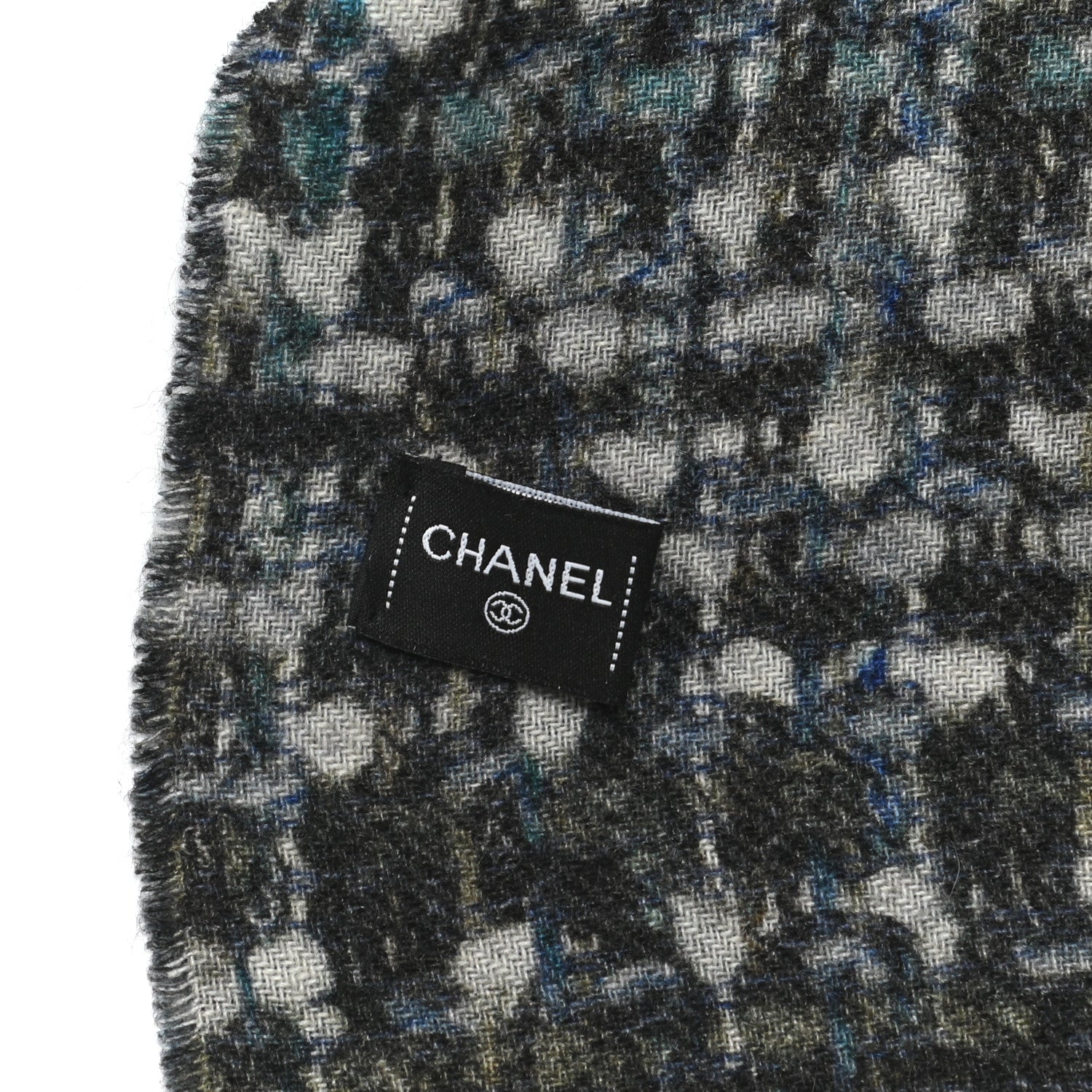 Chanel Cashmere CC Logo Scarf Grey 3 of 3
