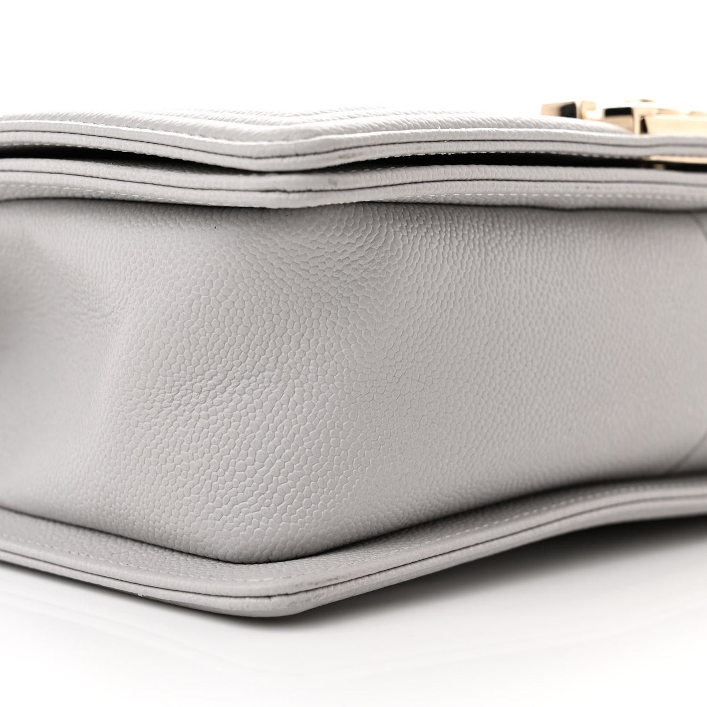Caviar Quilted Medium Boy Flap Grey