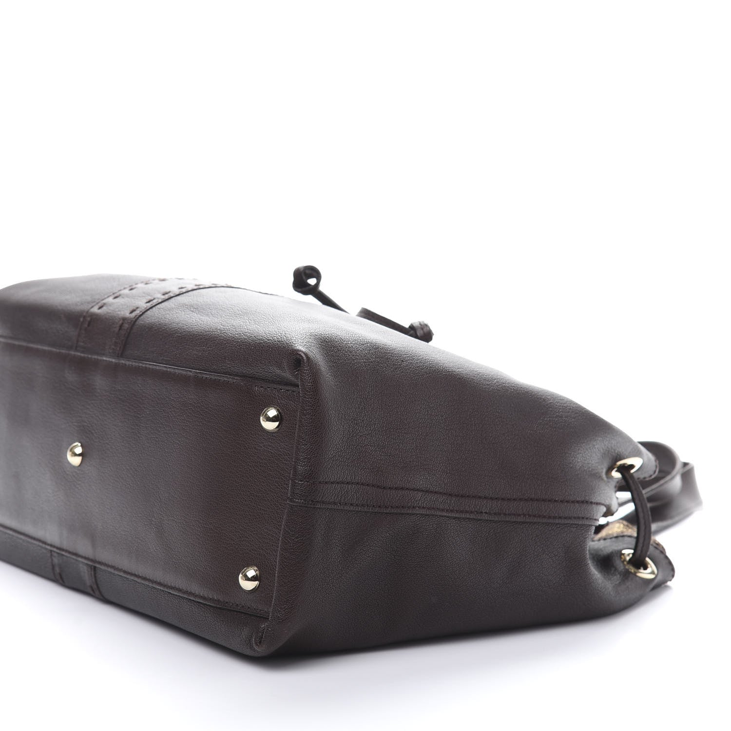 Saint Laurent Calfskin Reversible Double Sac Y Tote Gold Brown 7 of 12