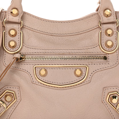 Balenciaga Chevre Gold Metallic Edge Hardware Mini City Rose Aubepine Bois de Rose 7 of 10