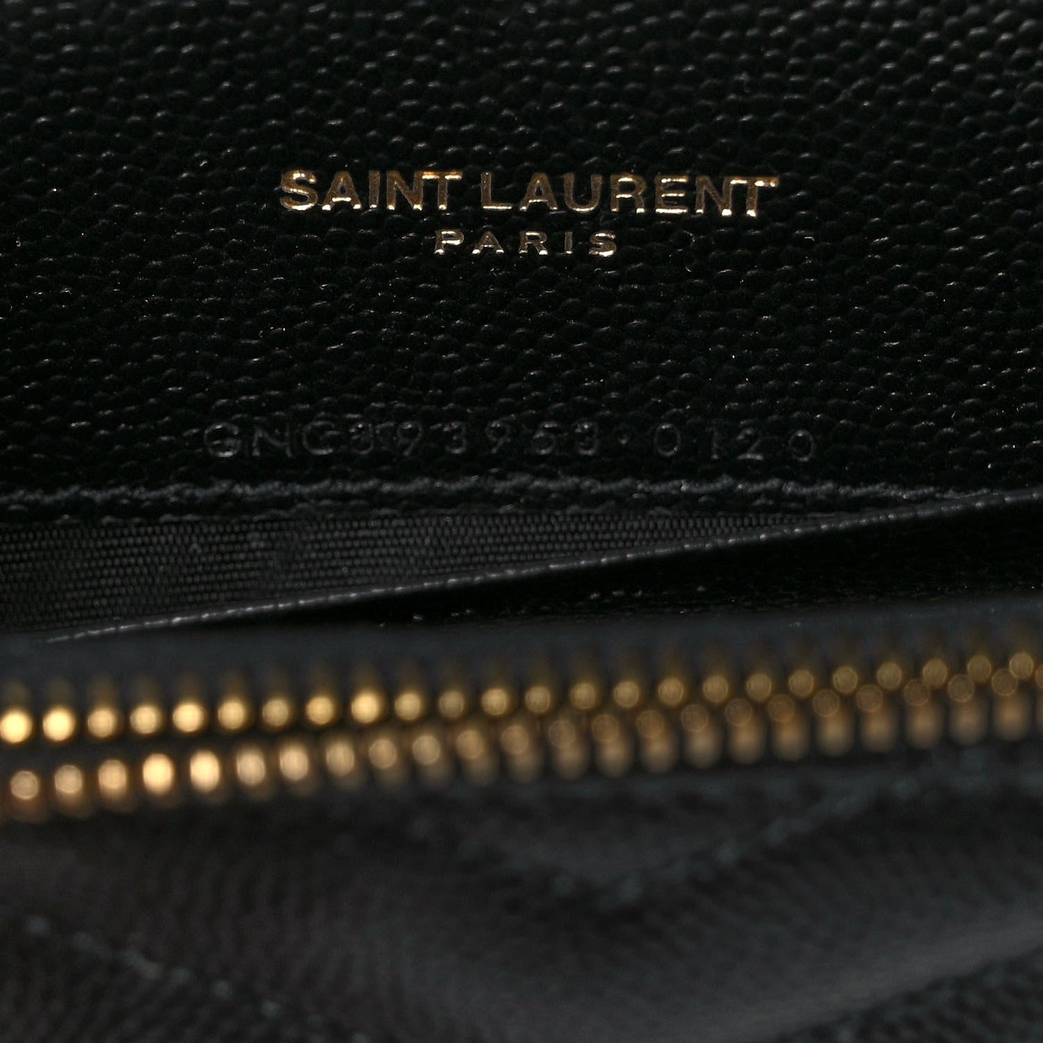 Saint Laurent Grain De Poudre Matelasse Chevron Monogram Envelope Chain Wallet Black 7 of 10