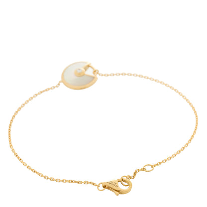 Cartier 18K Yellow Gold Diamond Mother of Pearl Amulette de Cartier Bracelet 5 of 6