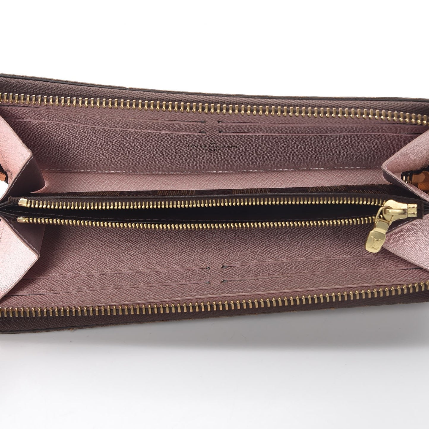 Damier Ebene Clemence Wallet Rose Ballerine