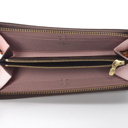 Louis Vuitton Damier Ebene Clemence Wallet Rose Ballerine 5 of 9