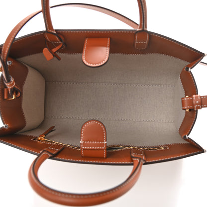 Delvaux Canvas Calfsim Frame Tote PM Natural Brandy 5 of 9