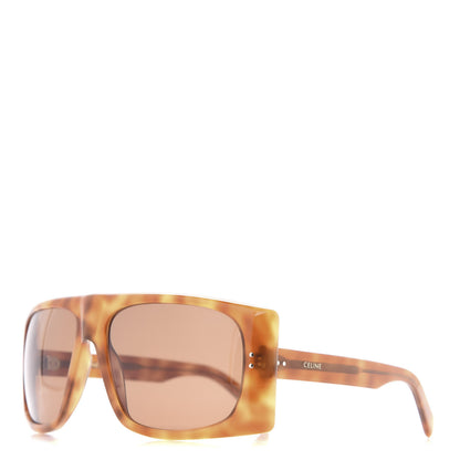 Celine Acetate Curved Flat Top Rectangular Sunglasses CL40089I Brown 1 of 7