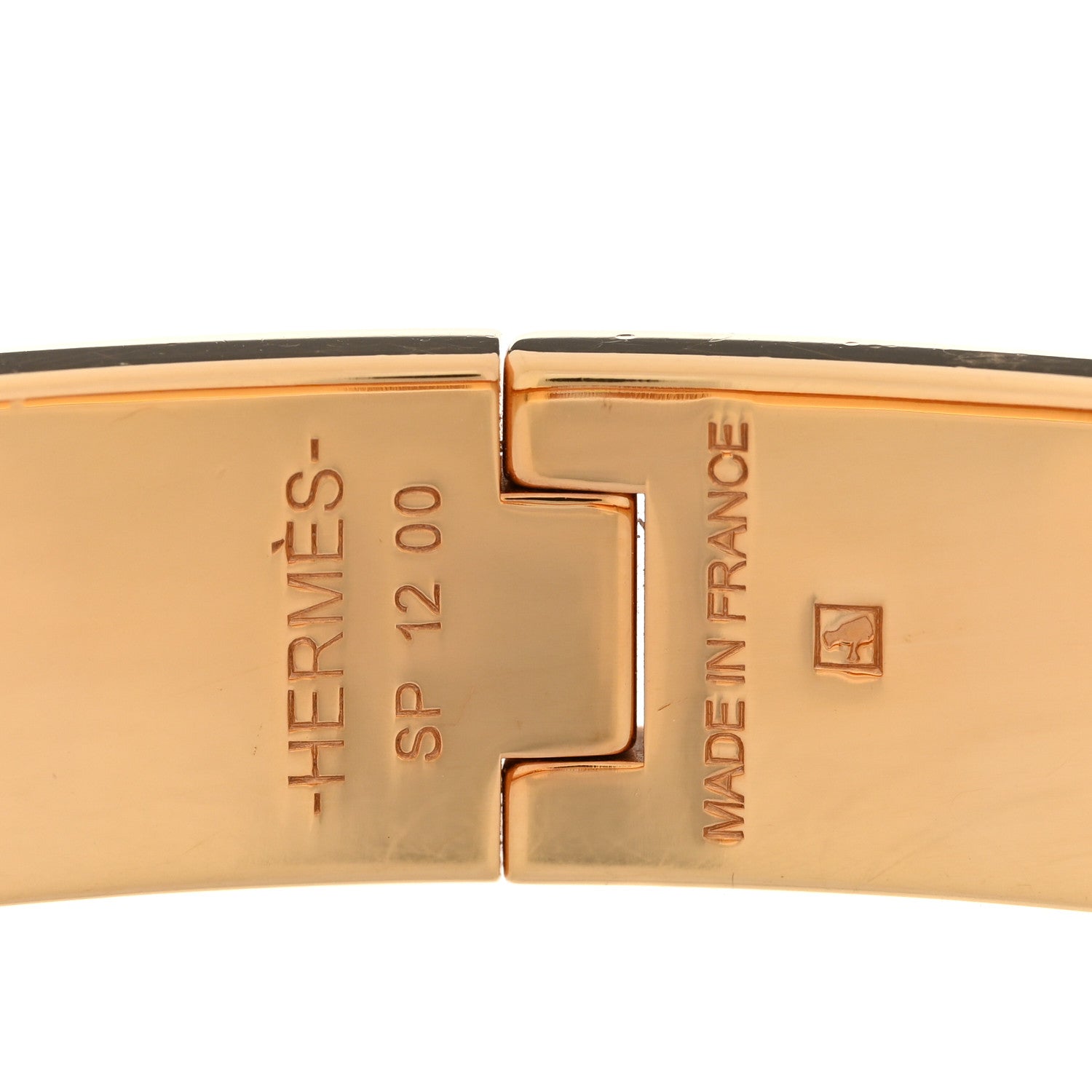 Hermes Enamel Narrow Clic Clac H Bracelet PM Beige Rose 5 of 5