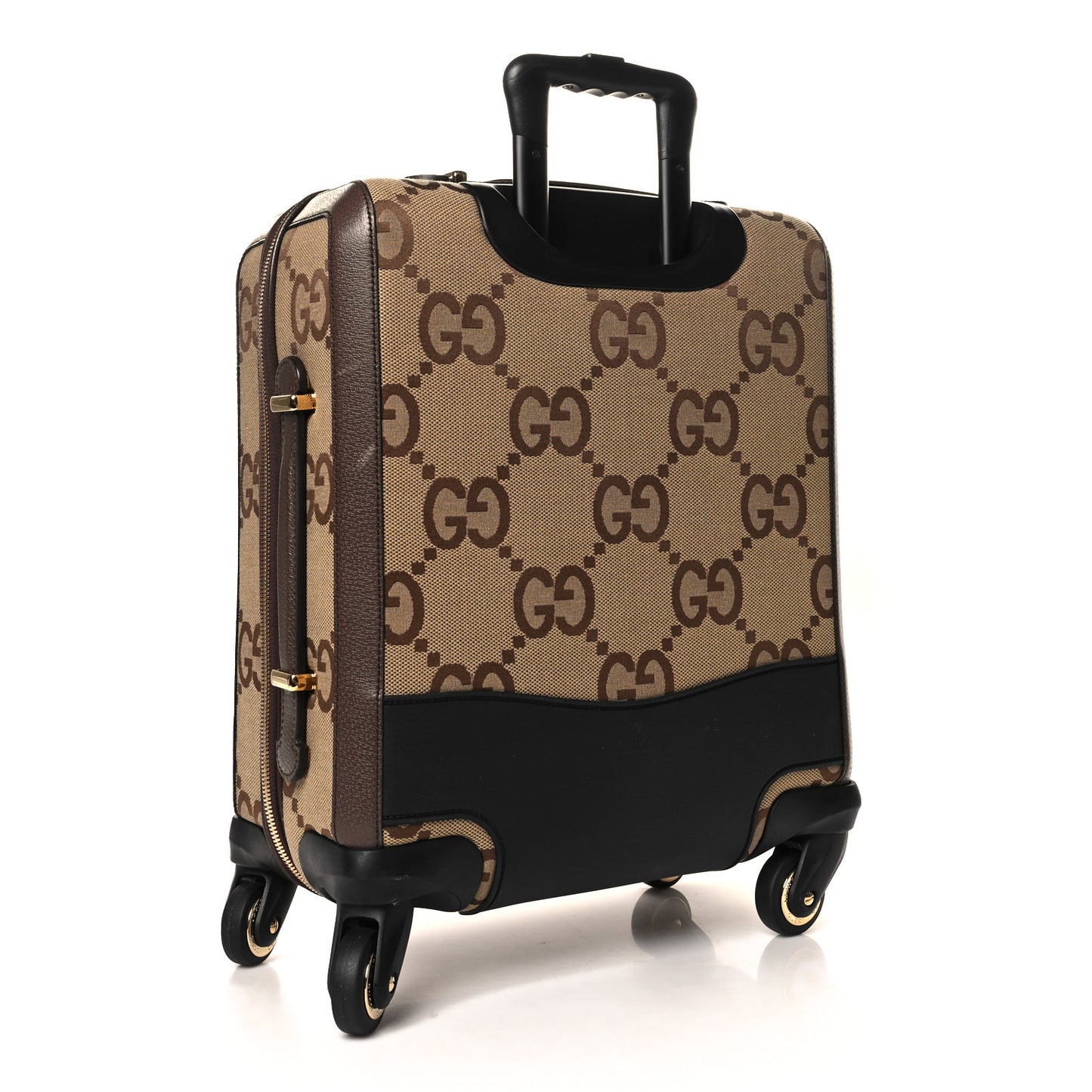 Monogram Jumbo GG Textured Dollar Calfskin Web Small Savoy Cabin Trolley Camel Ebony New Acero