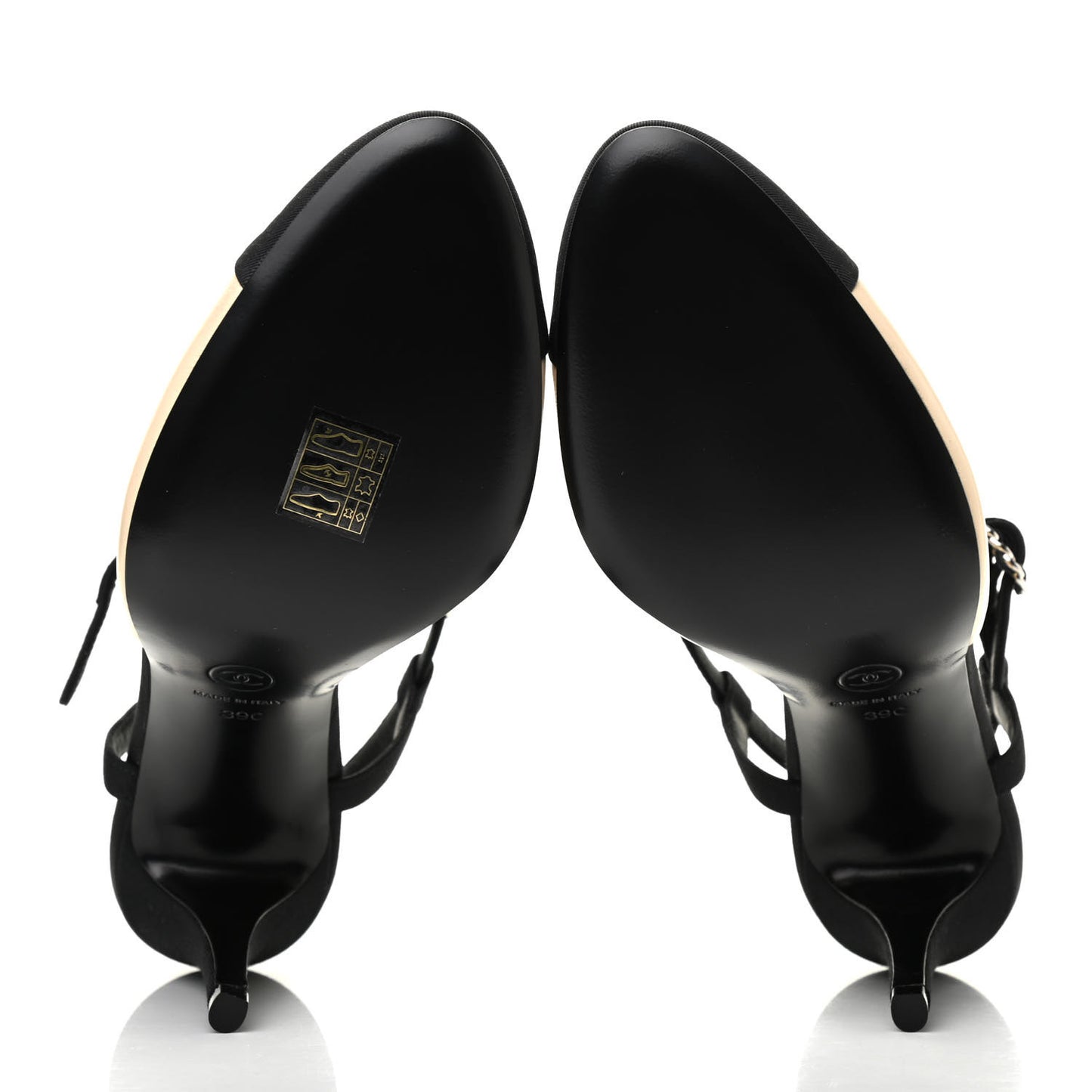 Lambskin Cap Toe Bow Slingback Pumps 39 Beige Black