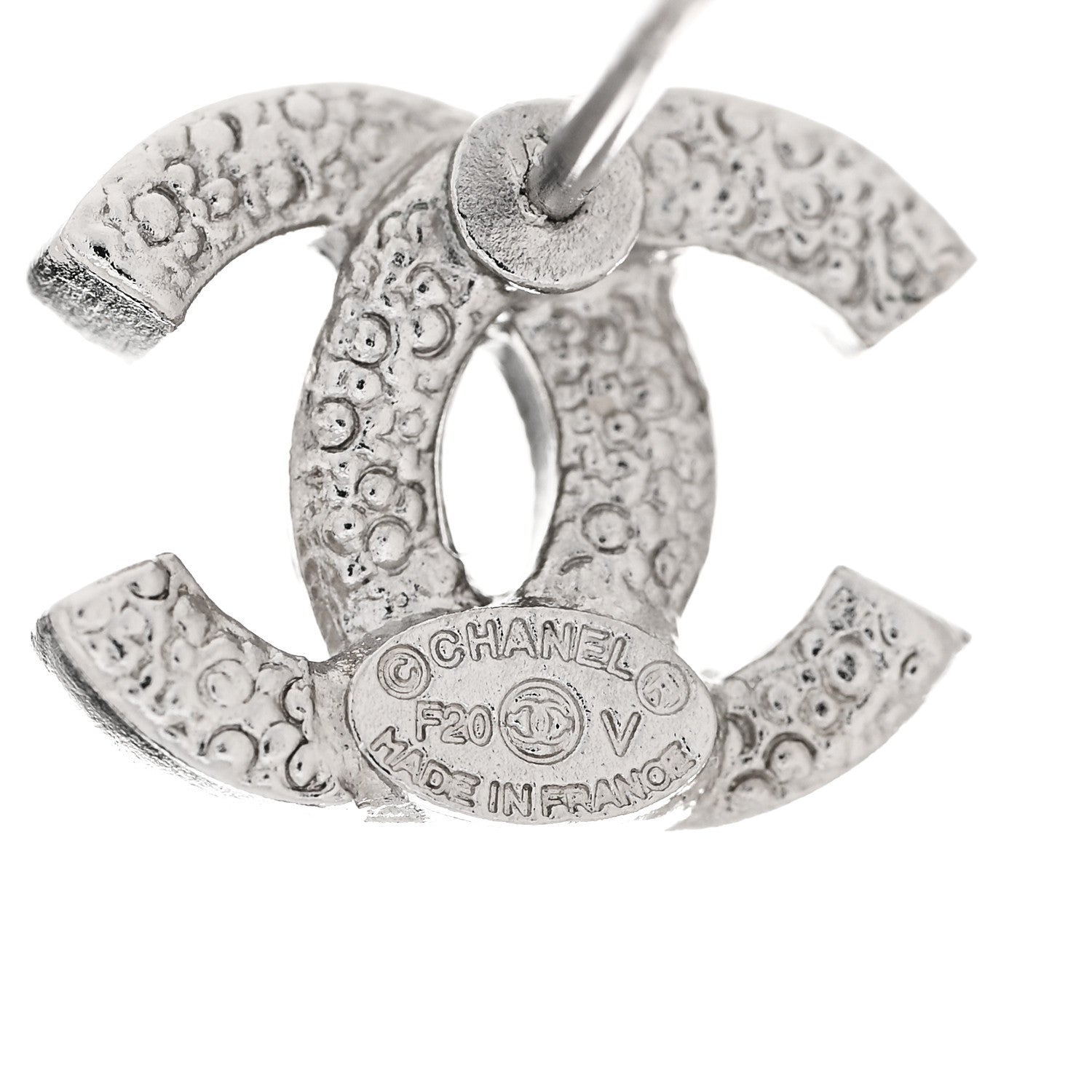 Chanel Crystal Mini Timeless CC Earrings Silver 4 of 4