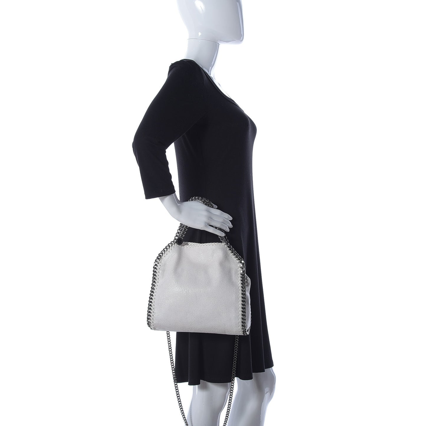 Shaggy Deer Mini Falabella Fold Over Tote Chalk