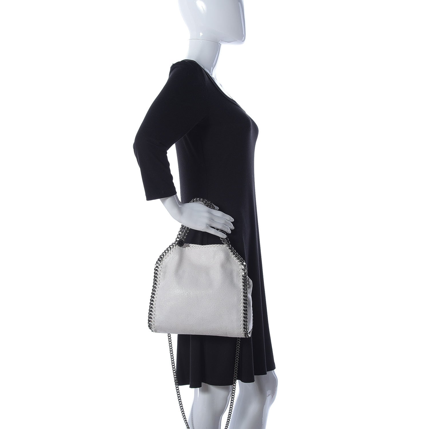 Stella McCartney Shaggy Deer Mini Falabella Fold Over Tote Chalk 3 of 13