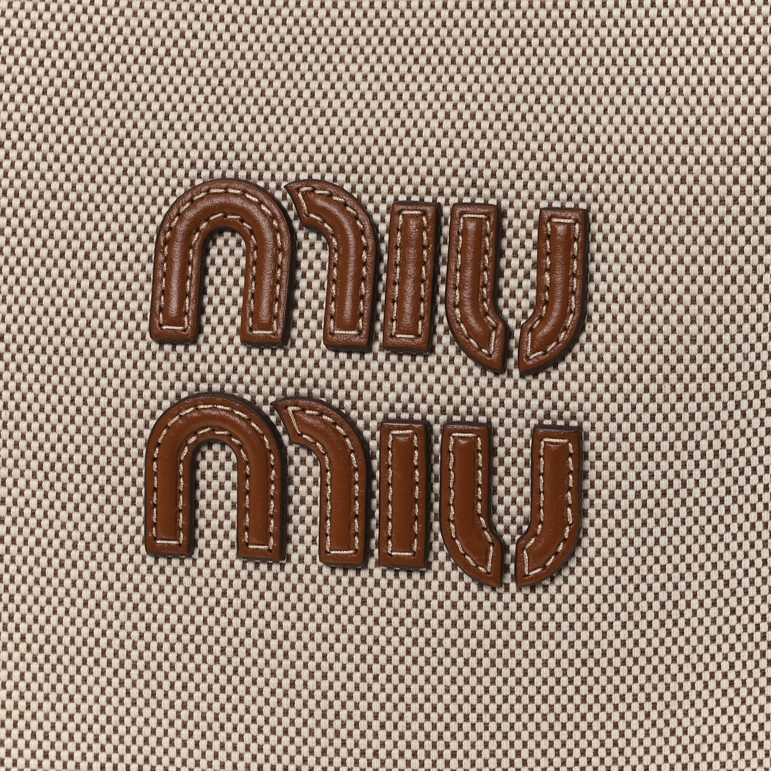 Miu Miu Canvas Ivy Bag Beige Brown 7 of 9