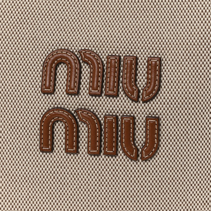 Miu Miu Canvas Ivy Bag Beige Brown 7 of 9