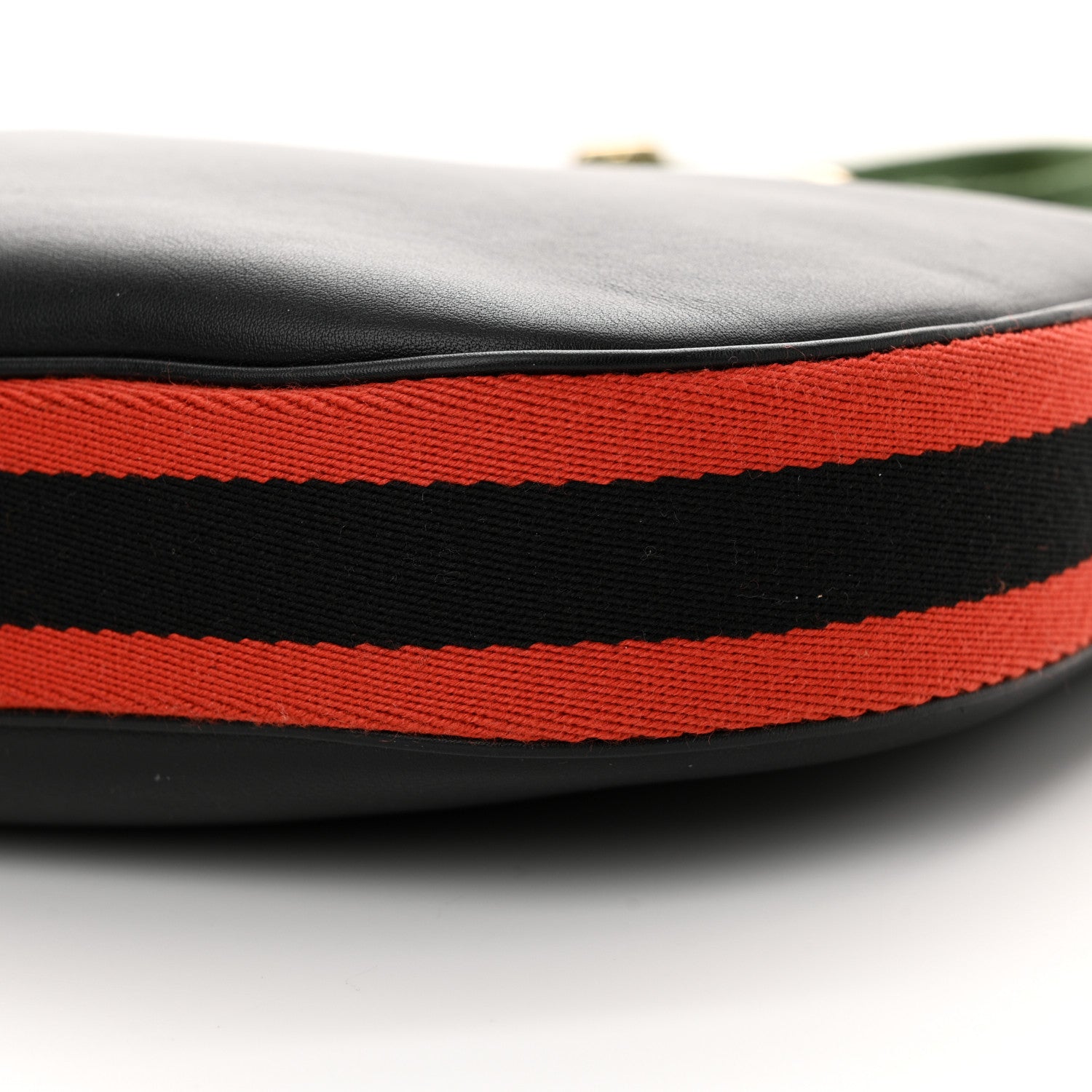 Gucci Aria Calfskin Web Large Attache Shoulder Bag Black 10 of 11