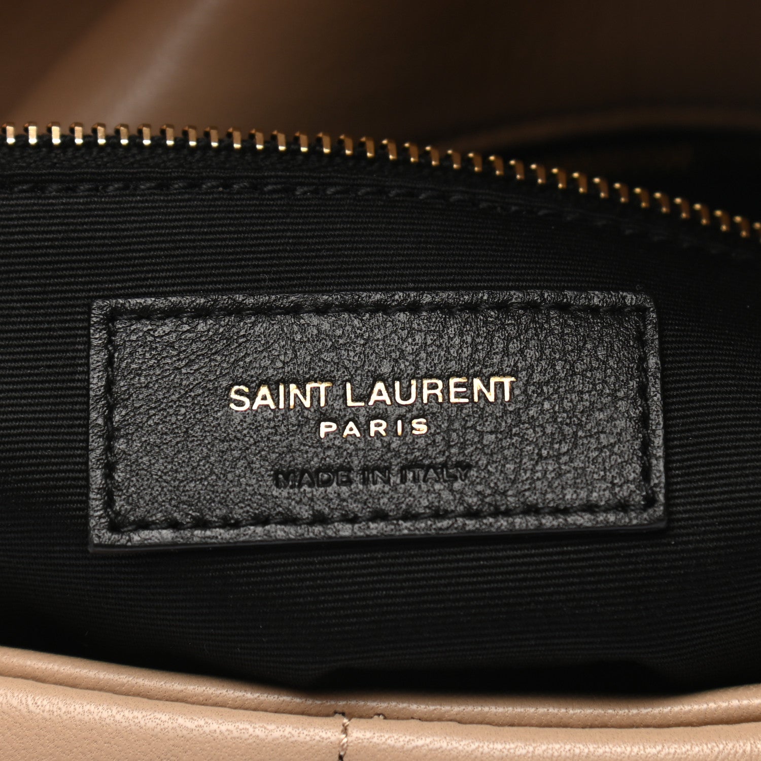 Saint Laurent Lambskin Quilted Small Loulou Puffer Monogram Chain Satchel Dark Beige 6 of 8
