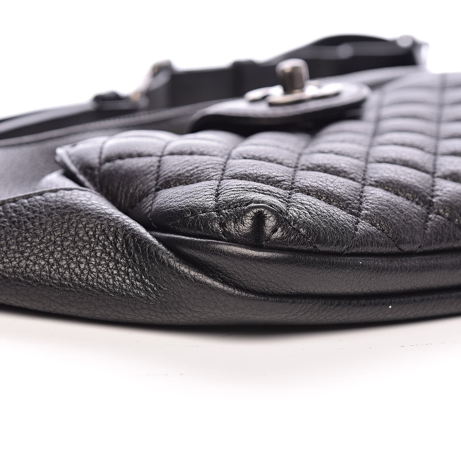 Chanel Grained Calfskin Quilted Casual Rock Waist Bag Fanny Pack Black 8 of 10