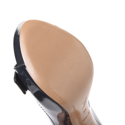 Louis Vuitton Monogram Patent Idylle Buci Open Toe Pumps 39 Black Encre 9 of 9