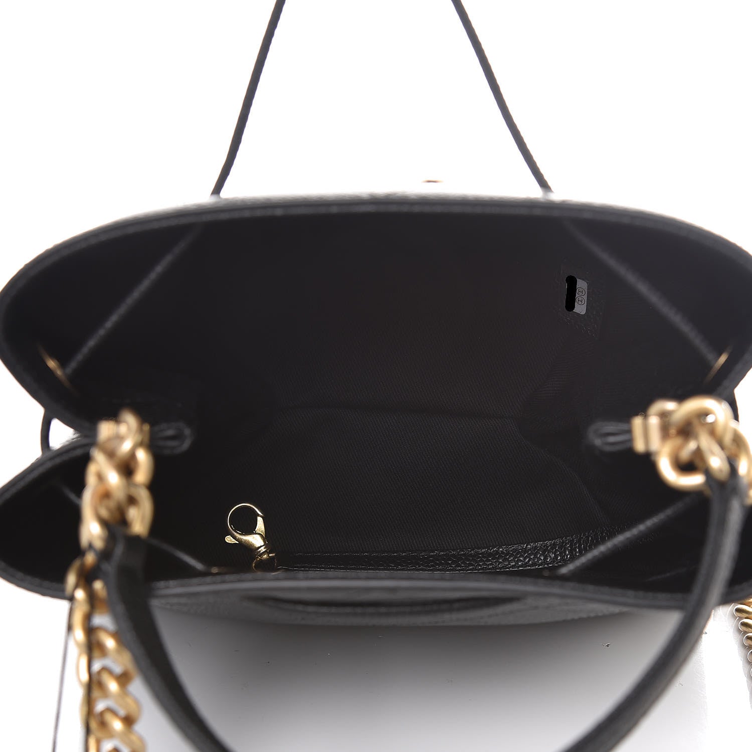 Chanel Grained Calfskin Stitched Small Drawstring Bag Black 4 of 8