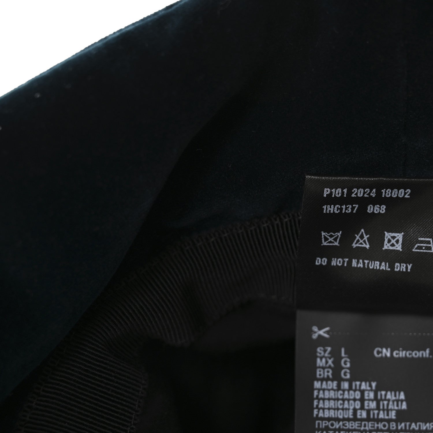 Prada Velvet Triangle Womens Bucket Hat L Petrolio 10 of 10
