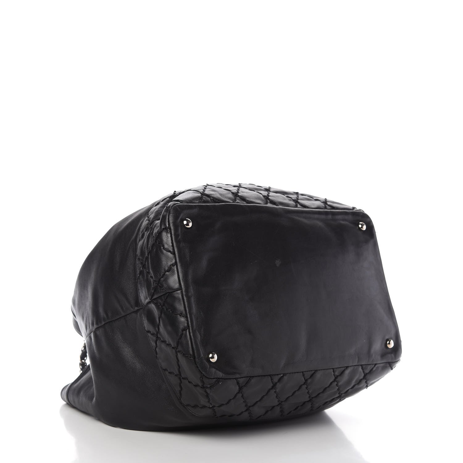 Chanel Calfskin Drawstring CC Bucket Bag Black 4 of 11
