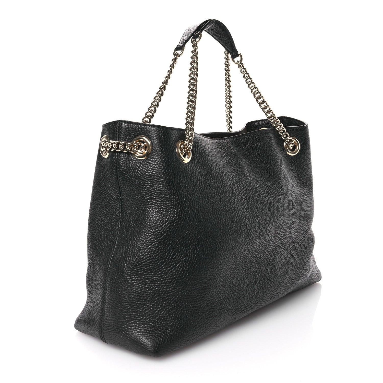 Gucci Pebbled Calfskin Medium Soho Chain Shoulder Bag Black 3 of 11