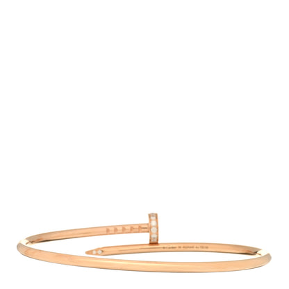 Cartier 18K Pink Gold Diamond Small Juste Un Clou Bracelet 16 2 of 3