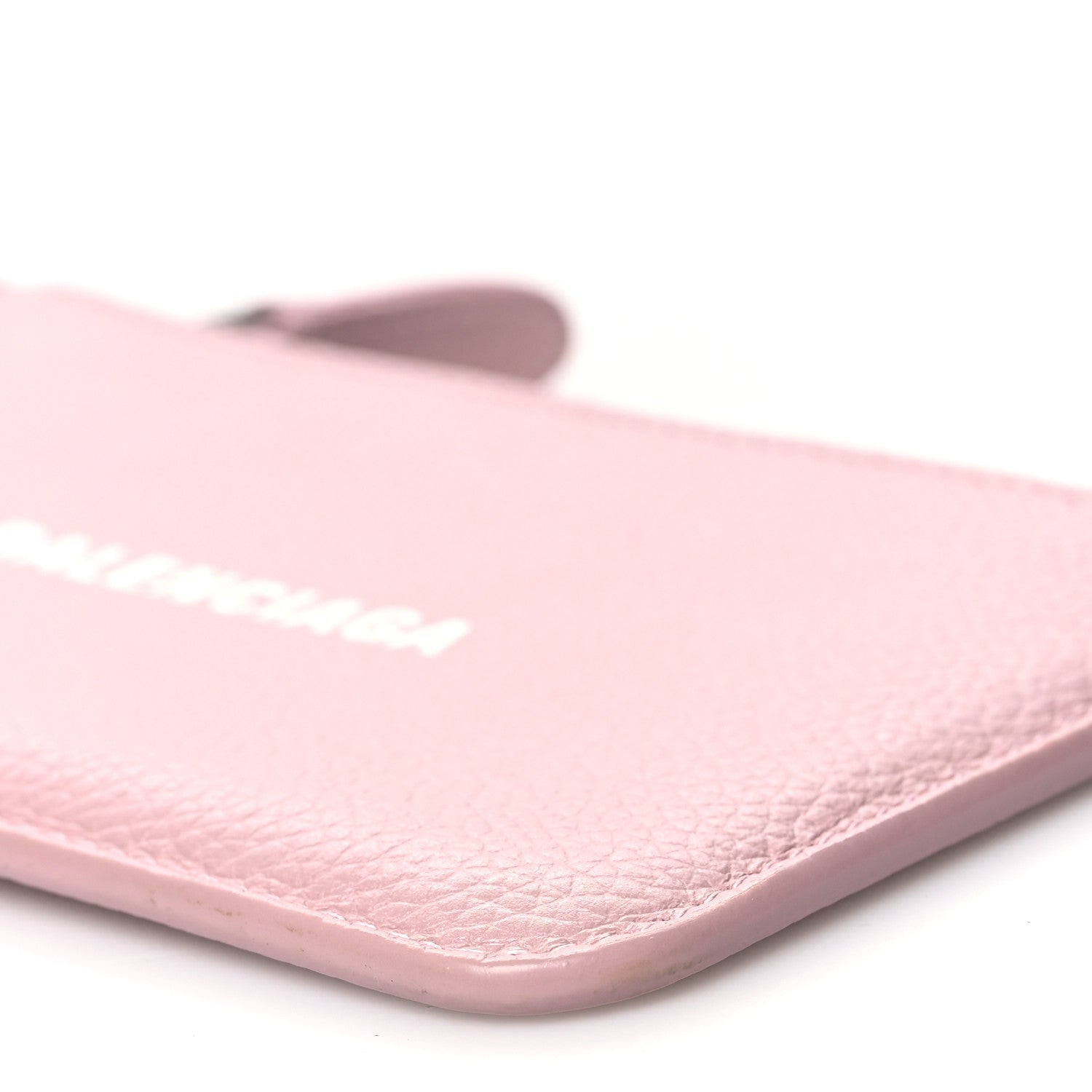 Balenciaga Grained Calfskin Logo Large Cash Long Coin Card Holder Powder Pink White 8 of 9