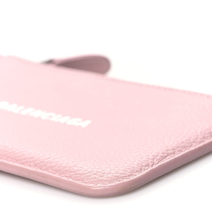 Balenciaga Grained Calfskin Logo Large Cash Long Coin Card Holder Powder Pink White 8 of 9