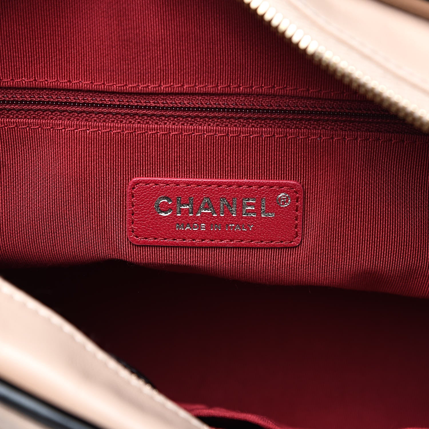 Chanel Aged Calfskin Quilted Medium Gabrielle Hobo Beige Black 6 of 9