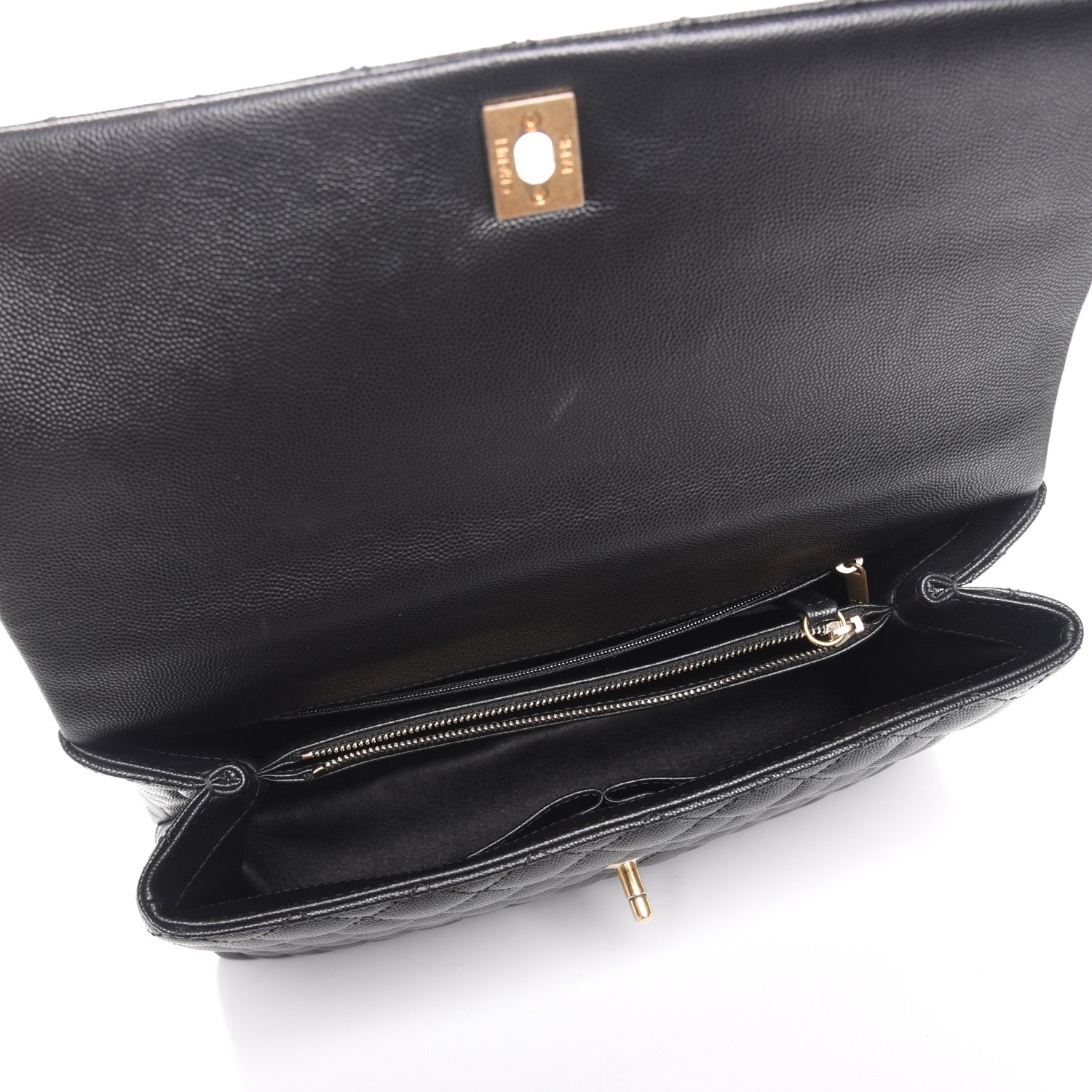 Chanel Caviar Lizard Quilted Medium Coco Handle Flap Black 6 of 8