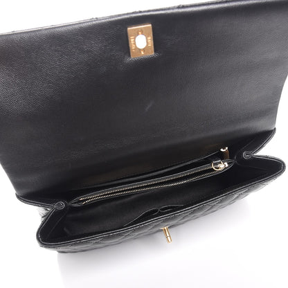 Chanel Caviar Lizard Quilted Medium Coco Handle Flap Black 6 of 8