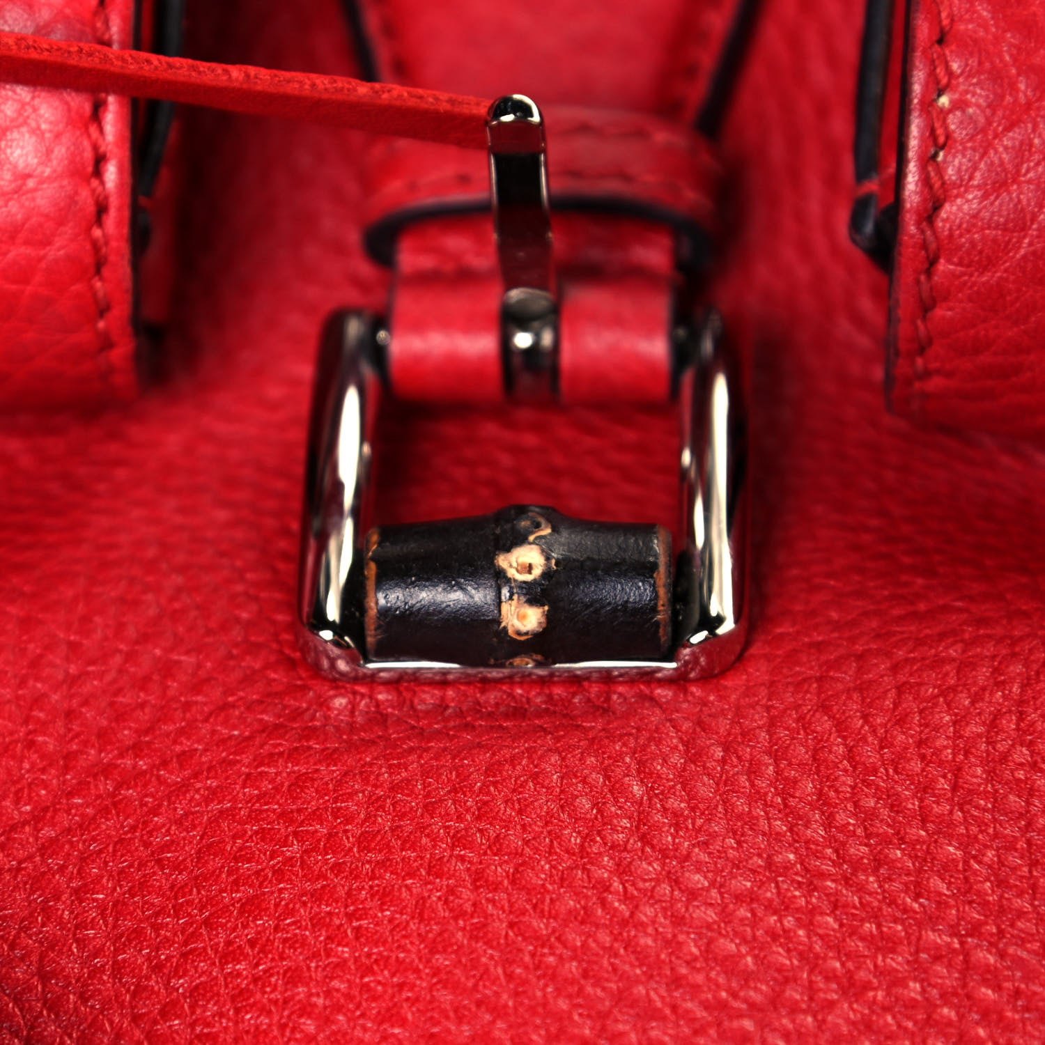 Gucci Cellarius Calfskin Medium Bamboo Backpack Hibiscus Red 12 of 15