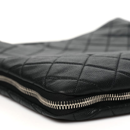 Chanel Caviar Quilted Expandable Zip Hobo Black 9 of 10