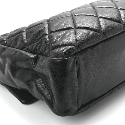 Chanel Glazed Caviar Quilted Stretch Spirit Messenger Bag Black 10 of 11