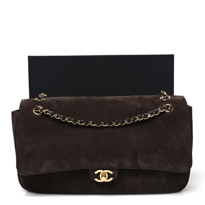 Chanel Suede Calfskin Small Souplissimo Maxi Flap Dark Brown 11 of 11