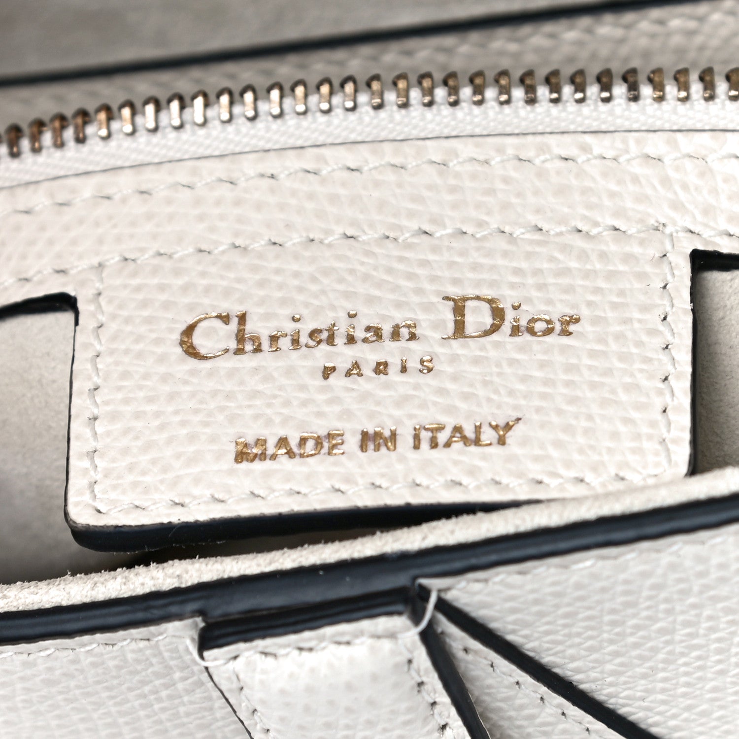 Christian Dior Grained Calfskin Saddle Bag White 6 of 12
