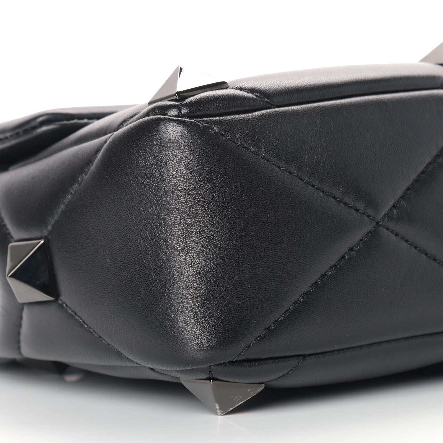 Valentino Garavani Nappa Monochrome Medium Roman Stud Shoulder Bag Black 7 of 8