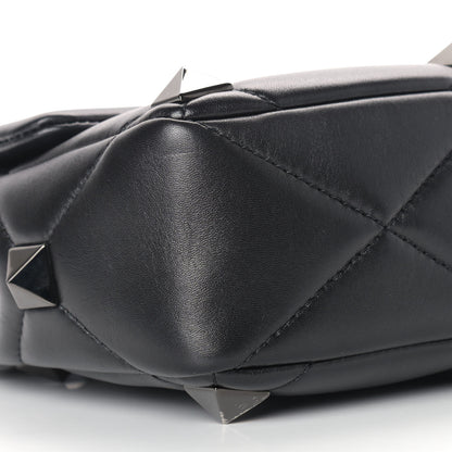 Valentino Garavani Nappa Monochrome Medium Roman Stud Shoulder Bag Black 7 of 8