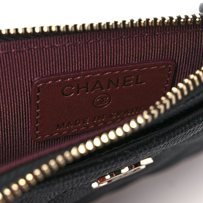 Chanel Caviar Quilted CC Zip Card Holder Black 6 of 7