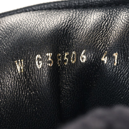 Chanel Lambskin Shearling Suede CC High Lace Up Boots 41 Grey Black 6 of 8