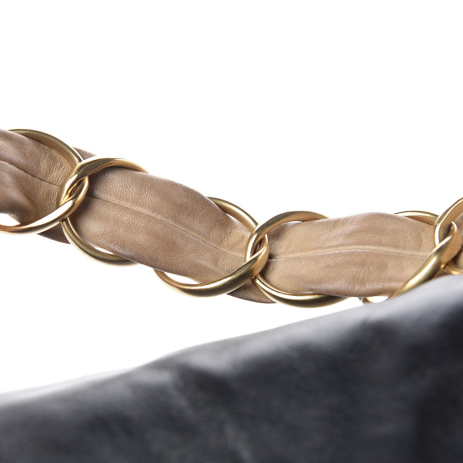 Chanel Lambskin Small Olsen Shoulder Bag Black Beige 11 of 11