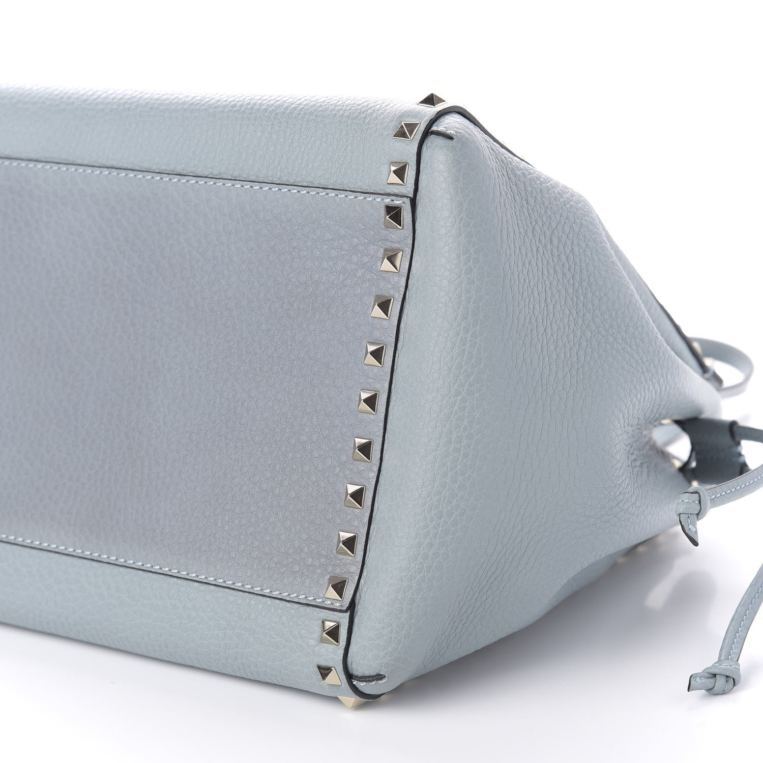 Valentino Garavani Pebbled Calfskin Rockstud Double Handle Cinch Tote Nube 7 of 9